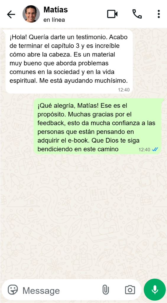 Testimonio WhatsApp Matías
